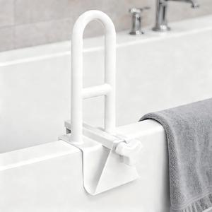 Bathtub Safety Rail Adjustable Shower Grab Bar - White Medical Bathtub Handle Grab Bars for Bathroom, Safety Handle Rail Heavy Duty for Seniors and Elderly