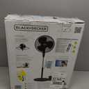 BLACK+DECKER 16 Inches Stand Fan with Pedestal Base, Height Adjustable Pedestal Fan with Remote and Touch Control Panel, Free Standing Fan with 90-Degree Oscillating and 3-Speed Settings, Black