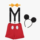 Baby Boys First Birthday 1st/2nd/3rd Costume Cake Smash Outfits Y Back Suspenders Bloomers Bowtie Set Mouse Ear Size 90
