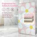 Cute Flower Bath Mat, Non-Slip TPR Backing Ultra Soft Microfiber Bathroom Rug, Machine Washable Absorbent Bath Rug for Tub Shower Sink Bedroom Dorm Restroom Toilet(Pink, 24x16 Inch)