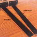 4 Pack - 14 inch Black Hidden L Shelf Bracket (1/5 Inch Thicked) Iron Floating Shelf Brackets Rustic Industrial Metal Brackets for Shelf Support