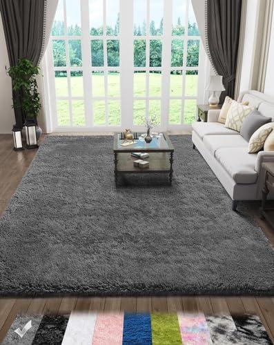 Ophanie 66x23 Inches Area Rugs for Living Room Grey, Fluffy Shag Large Fuzzy Plush Soft Rug, Gray Shaggy Floor Big Carpets for Bedroom Nursery, Kids Home Decor Aesthetic