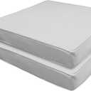 Patio Chair Cushions 19" x 19" x 3", Waterproof Outdoor Seat Cushions for Patio Furniture, Square Chair Pads with Adjustable Straps for Garden Sofa Couch, Set of 2, Gray