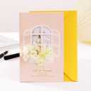 LOVEANNA Pretty Handmade Flower Elegant Baby Girl Shower Birthday Thank You Wedding Cards with Envelopes Floral Bridal Shower,4x6 Inches,4 Combinations