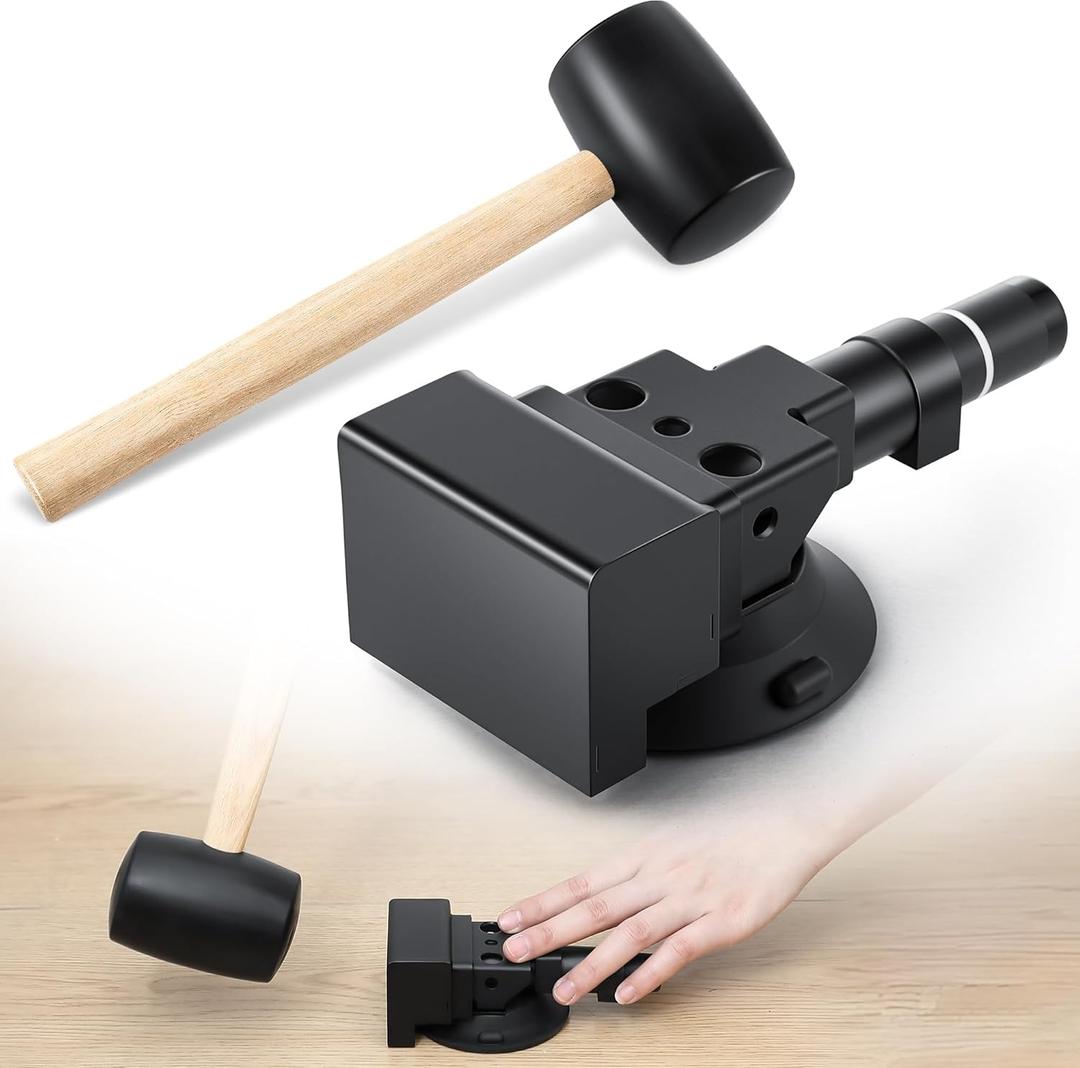 Feekoon 1 Pack Floor Gap Fixer Tool, Heavy Duty Plank Grabber with Vacuum Suction Cup & Rubber Mallet Hammer for Wood, Vinyl, Laminate Floor, Flooring Gap Repair Kit (Not for Scraped Surface Flooring)