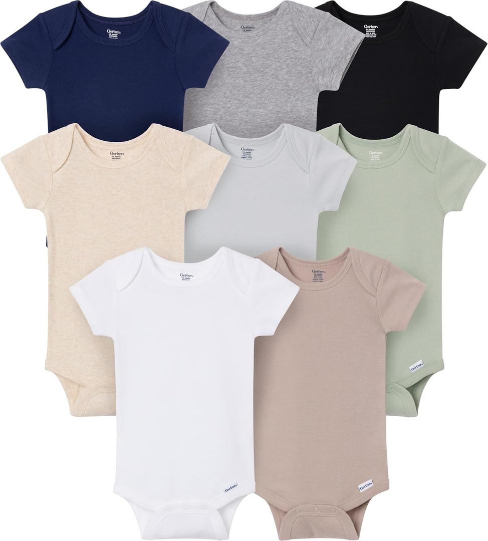 Gerber Baby Boys & Girls 8-Pack Short Sleeve Onesies Bodysuits