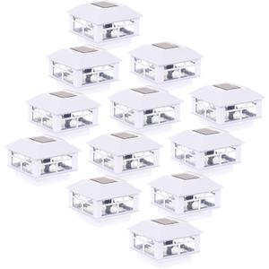 GreenLighting Modern Solar Post Cap Lights Fits 4x4 Wood, 5x5 PCV/Vinyl Outdoor Solar Powered Fence Light, Landscaping, Deck, Garden- Bright LED, Waterproof White 12 Pack