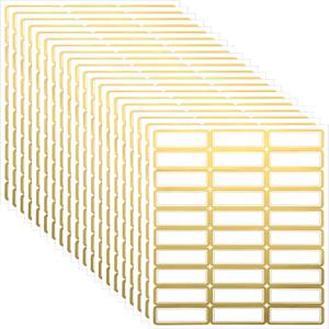 20 Sheets Printable Shipping Labels Matte White with Metallic Gold Border, Writable Printable Adhesive Sticker Blank Shipping Labels(30 Pieces/Sheet,1 x 2.7 Inch)