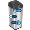 iTouchless 50L / 13 Gal. Dog-Proof Sensor Kitchen Trash Can | Odor Filter
