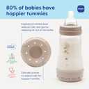 MAM 4.5oz Easy Start Anti-Colic Wide Neck Vented Baby Bottle, Extra Slow Flow Breastfeeding-Like Silicone Nipple, Reduces Colic, Gas & Reflux, Easy to Clean, BPA Free, 0+ Months, Made in Europe (2 Count (Pack of 1), Blue Teal)