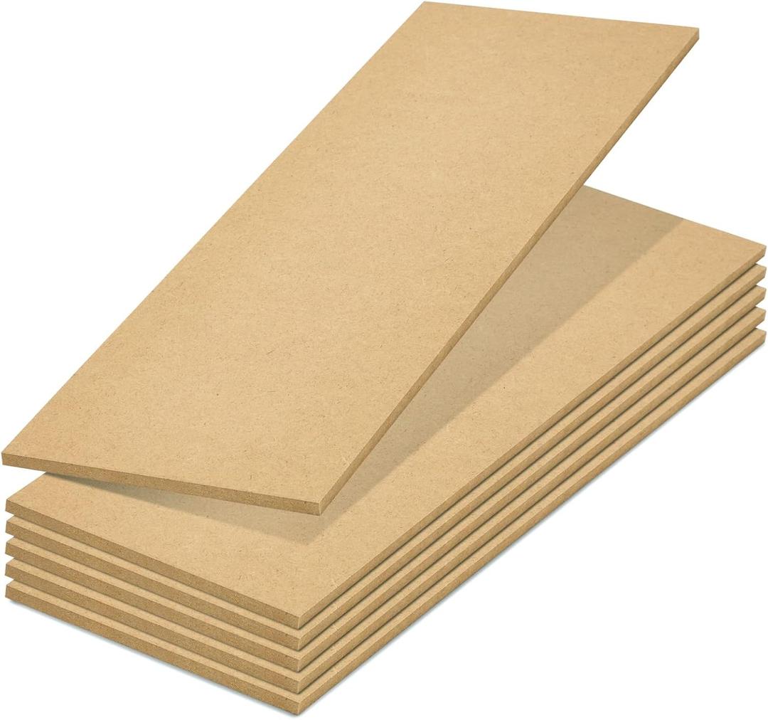 Bright Creations Unfinished MDF Wood Boards for Crafts - 6-Pack 5 x 15 x 1/4 in - DIY Unpainted Wood Pieces for Crafts - Planks for Home Decor, Scrapbooking & Sign Making