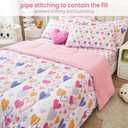 Mooreeke Full Size Comforter Sets for Girls Kids, 8 Pieces Bed in a Bag Pink Heart Bedding Comforter Sheet Set with Shams and Decorative Toy Pillow, Ultral Soft Microfiber Kids Bed Set