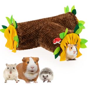 Guinea Pig Hideout - 3 Way Collapsible Small Animal Tunnel Tubes Toy for Rat Hamster Guinea Pig Hedgehog Chinchilla Lizard Baby Rabbit - Playing Sleeping Resting Guinea Pig Cage Accessories