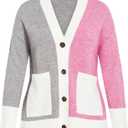 LORALETTE Women's Plus Size Zola Colour Black Cardigan (18-20 Plus, Ivory)