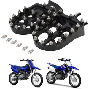 AnXin Dirt Bike Foot Pegs Motorcycle Footpegs Foot Pedals Rests CNC for TTR 110 TTR110 TTR 110E TTR110E 2011-2023 Pit Bike Black