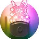 L LOHAS LED Kids Night Light, 8 RGB Color Changing Butterfly Night Lights with Dusk to Dawn Sensor, Acrylic Nursery Nightlight for Baby Room, Toddler Bedroom Decor & Gifts