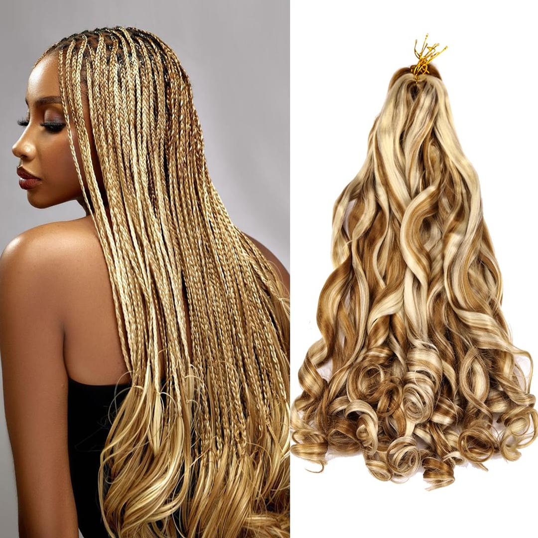 Pre Stretched Braiding Hair 20 Inch Loose Wave Crochet Braids Hair 8 packs Big wavy curly Bouncy Braiding Hair Curly Synthetic (27613, 26inch(pack of 8))