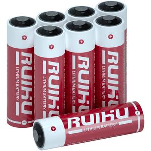 8 Pack ER14505 LS14500 3.6V Lithium Battery, AA Size 2700mAh Lithium Thionyl Chloride Battery(Li-SOCl2) CE/ROHS/UN38.3 Certified, T Type, Non-Rechargeable (ER14505-8 Count)