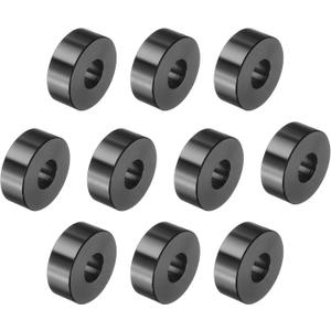 Uxcell 10 Pcs Aluminum Spacer, 3/8" Bore x 1" OD x 3/8" Length Black Round Spacer Unthreaded Standoff Bushing Plain Finish Metal Spacers