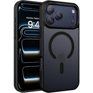 BENTOBEN Magnetic for iPhone 17 Pro Case 6.3" 2025, [Compatible with Magsafe] Slim Cute Matte Translucent Shockproof Drop Protective Bumper Women Men Phone Cover for iPhone 17 Pro, Black