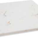 Natural Marble Cutting Board for Kitchen, 16x16 inch White Marble Pastry Board, Stone Serving Slab Hand Crafted for Cheese, Dough, Dessert, Chocolate (Ivory White & Gold)