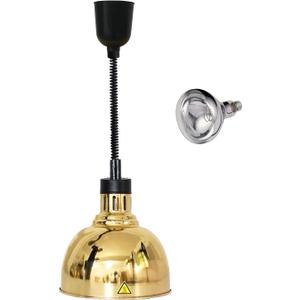 110V Food Heat Lamp Commercial Food Warmer Light Hanging Food Heating Lamps for Buffet,Kitchen,Restaurant,Catering (Gold)