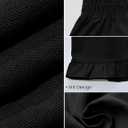 Women's Wide Leg Pants High Waist Ruffle Hem Casual Loose Cropped Trousers Solid Color Lightweight Daily Lounge, XL
