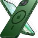 Miracase for iPhone 16e case & iPhone 17e Case for MagSafe [with 29H+ Screen Protectors] TOP Military-Grade Protection Shockproof with Velvet Touch for iPhone 16e/17e Phone Case 6.1", Dark Green