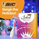 BIC Soleil 3 Colors Women's Disposable with 3 Blade Razors, Aloe Vera and Vitamin E Lubricating Strip for Enhanced Glide, 14-Pack, Stocking Stuffers for Women