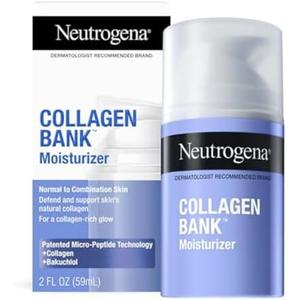 Neutrogena Collagen Bank Face Moisturizer, Daily Anti-Aging Face & Neck Firming Collagen Cream, Bakuchiol & Micro-Peptides Face Lotion, Support Skin’s Natural Collagen for Visibly Plump Skin, 2 fl. oz