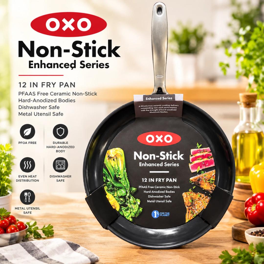 OXO Non-Stick 12in Fry Pan, 4Pack