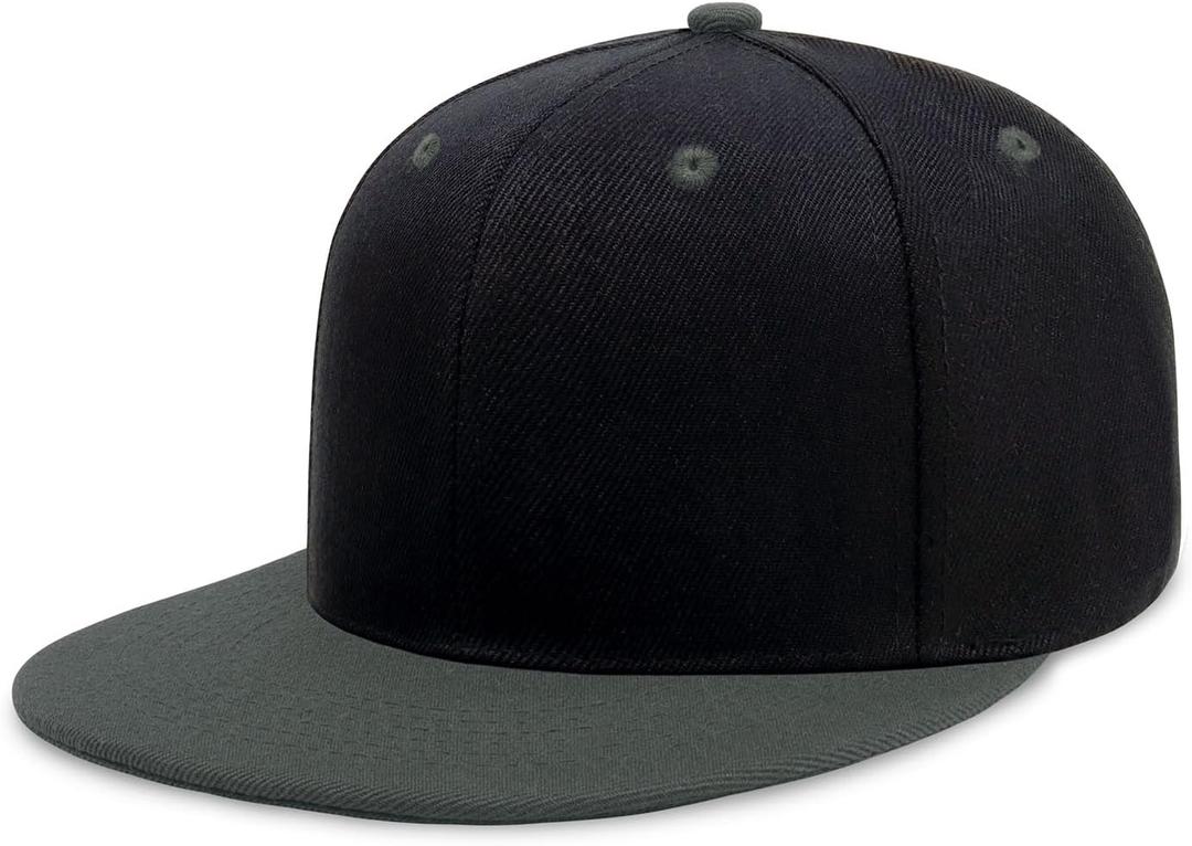 CHOK.LIDS Flat Bill Visor Classic Snapback Hat Blank Adjustable Brim High Top End Trendy Color Style Plain Tone Baseball Cap
