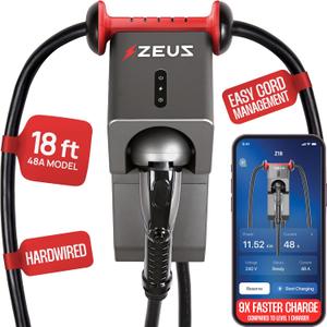Zeus 48 Amp Level 2 EV Charger  J1772, 240V Universal EVSE Charger Compatible with All EVs - Home Electric Vehicle Charging Station, IP65 Water & Dust Resistant