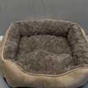 JOEJOY Rectangle Dog Bed for Large Medium Small Dogs Machine Washable Sleeping Sofa Non-Slip Bottom Breathable Soft Puppy Bed Durable Orthopedic Calming Pet Cuddler, Multiple Size, Beige (S(20"x 19"x 6"))