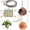 Leopard Gecko Tank Accessories. Reptile Hammock Vines Plants with Coconut Shell Ladder Hideout Hermit Crab Decor for Bearded Dragon Lizard Chameleon Crested Gecko Tortoise Snake