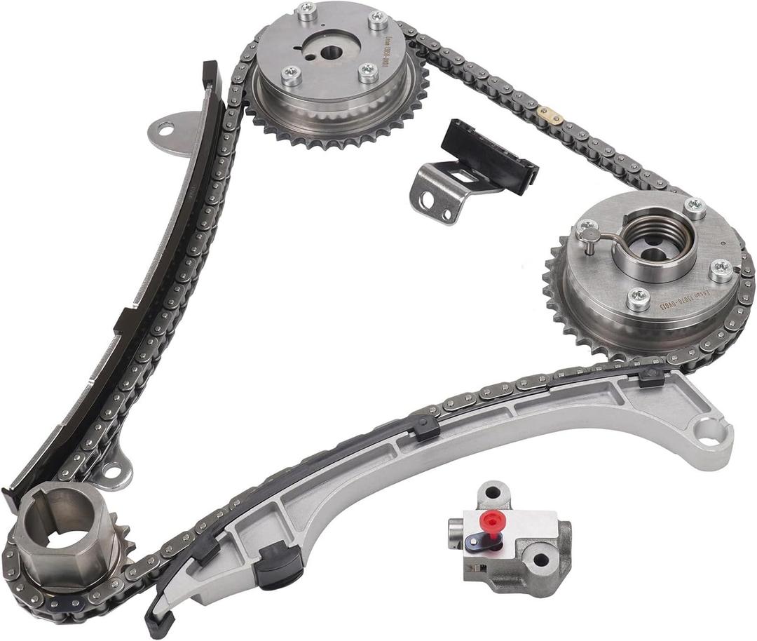 Ensun Camshaft Timing Chain VVT Gear Sprocket Kit Compatible with Camry Highlander RAV4 Sienna Venza xD 2.5L 2.7L 13050-0V011 13070-0V013 | Set of 8