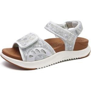 ONCAI Walking Sandals Women,Arch Support Hiking Sandals with Orthotic Outdoor Footbed for Plantar Fasciitis,Water Athletic Platform Sandalias Mujer with 3 Adjustable Strap (US Size 6-12) (Beige)