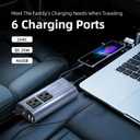 SUNWHEEL 300W Power Inverter DC 12V to 110V AC Car Inverter with 25W Quick Charge, 6.0A 4 USB Ports, Dual AC Adapter for Laptops Charger