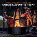 Outdoor Smokeless Fire Pit Ring Insert, Heavy Duty 30 Inch Inner|36 Inch Outer Diameter, Metal Round Fire Ring for Outside Wood Burning, Black