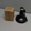 E26 Industrial Steampunk Table Lamp, Vintage Black Bedside Lamp with 4W G80 Silver Half Chrome LED Bulb, Retro Desk Lamp Base with Plug in Cord for Bedroom Office Living Room