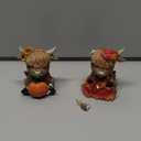 Wesiti 2 Pcs Thanksgiving Decor Highland Cow Resin Figurine Pumpkin Maple Leaf Highland Cow Gnomes Scottish Statues Calf Lovers Gifts for Fall Autumn Home Garden Kitchen Office Tiered Tray Table Decor