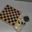 Regal Games - Reversible Wooden Board for Chess, Checkers & Tic-Tac-Toe - 24 Interlocking Wooden Checkers and 32 Standard Chess Pieces - for Age 8 to Adult for Family Fun (10.5 Inch - Reversible)