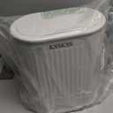 KSSKSS 1.8 Gallons Small White Bathroom Trash Can with Lid, Slim Bathroom Garbage Bin, Removable Liner Bucket, Dog Proof Trash Can with Pop-Up Lid for Bedroom,Toilet