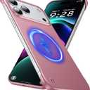 Magnetic Ultra Thin Frosted Designed for iPhone 17 Pro Frameless Case 6.3 inch [Compatible with MagSafe] Slim Minimalist Lightweight Matte Hard Cover Protective Borderless Case-Dawn Pink