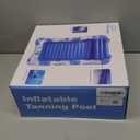 Rrtizan Inflatable Tanning Pool Rafts for Adults, 83.5" x 52.4" Adult Pool Floats with Pillow, Cup Holder & Handles, 4-in-1 Suntan Tub Raft Floatie for Pool, Backyard, Kids' Ball Pit (Blue-White)