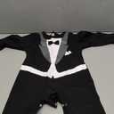 Kimocat Baby Boy Romper Tuxedo Jumpsuit Gentleman One-Piece Button-Down Bowtie Wedding Suit Bodysuit (6-12 Months)