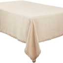 Stonewashed Linen Fringed Tablecloth, 9'x12', Natural