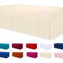 Smiry Spandex Tablecloth, Elastic Fitted Stretch Tablecloth for 6FT Rectangle Tables, Waterproof Washable Table Cover Skirt for Outdoor, Wedding, Banquet & Parties (Beige, 72Lx30Wx30H Inch)