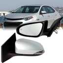 Left Driver Side Mirror Compatible With Toyota Corolla 2014-2018 With Heated Turn Signal Light 7-Pins Power Glass Rear View Mirror Silvery