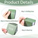 2026-2027 Mini Desk Calendar 2-Pack 18 Months Compact Standing Flip Calendar, Twin-Wire Binding, Clean Monthly Layout, Sturdy Cardstock, Cute Retro Design for Home Office School (Black, Green)
